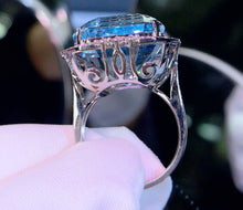 Load image into Gallery viewer, GRC Certified 24.60ct Natural Santa Maria Aquamarine Ring in 18K Gold