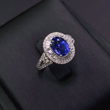 Load image into Gallery viewer, CGL Certified 2.68ctw Sri Lanka Natura Royal Blue Unheated Sapphire & Diamond Ring
