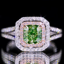 Load image into Gallery viewer, GIA Certified 1.31ct Cushion Natural Yellow Diamond Ring in 18K Gold