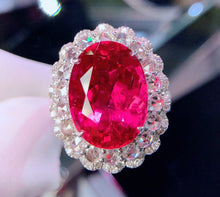 Load image into Gallery viewer, GUILD Certified 12.10ctw Natural Vivid Red Rubellite Tourmaline Ring & Pendant in One Style