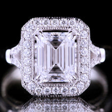 Load image into Gallery viewer, GIA Certified 2.02ct D VS2 Natural Emerald Cut Diamond Ring in 18K Gold