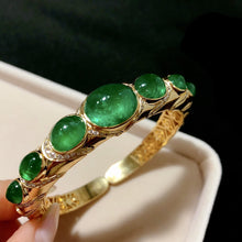 Load image into Gallery viewer, GRC Certified 22.908ctw Natural Emerald & Diamond Bangle