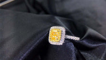 Load image into Gallery viewer, GIA Certified 1.435ctw Cushion Natural Yellow Diamond Ring & Pendant in One Style