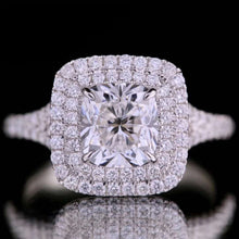 Load image into Gallery viewer, GIA Certified 2.01ct Natural Cushion D/VS1 Diamond Ring in 18K Gold