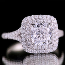 Load image into Gallery viewer, GIA Certified 2.01ct Natural Cushion D/VS1 Diamond Ring in 18K Gold