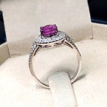 Load image into Gallery viewer, CGL Certified 2.76ctw Sri Lanka Natura Unheated Padparadscha Sapphire & Diamond Ring