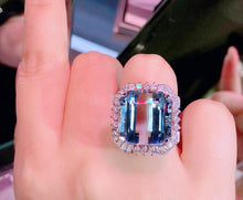 Load image into Gallery viewer, GRC Certified 24.60ct Natural Santa Maria Aquamarine Ring in 18K Gold