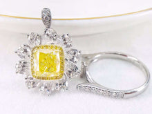 Load image into Gallery viewer, GIA Certified 4.93ctw Cushion Natural Fancy Yellow Diamond Ring & Pendant in One Style