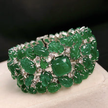 Load image into Gallery viewer, GRC Certified 96.65ctw Natural Emerald & Diamond Bracelet
