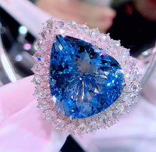 Load image into Gallery viewer, GUILD Certified 29.10ctw Natural Santa Maria Aquamarine Ring & Pendant in One Style