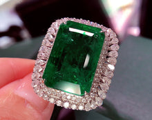 Load image into Gallery viewer, GUILD Certified 22.96ctw Natural Emerald Ring & Pendant in One Style