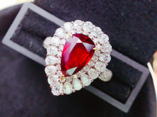 Load image into Gallery viewer, AIGS Certified 3,97ctw Mozambique Unheated Natural Ruby Ring & Pendant in One Style