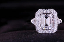 Load image into Gallery viewer, GIA Certified 2.02ct D VS2 Natural Emerald Cut Diamond Ring in 18K Gold