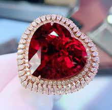 Load image into Gallery viewer, GUILD Certified 30.00ctw Natural Vivid Red Rubellite Tourmaline Ring & Pendant in One Style