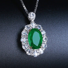 Load image into Gallery viewer, GRC Certified 3.00ct Natural Emerald & Diamond Pendant