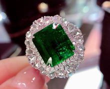 Load image into Gallery viewer, GUILD Certified 9.80ctw Natural Emerald Ring & Pendant in One Style