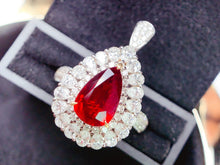 Load image into Gallery viewer, AIGS Certified 3,97ctw Mozambique Unheated Natural Ruby Ring & Pendant in One Style