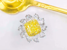 Load image into Gallery viewer, GIA Certified 4.93ctw Cushion Natural Fancy Yellow Diamond Ring & Pendant in One Style