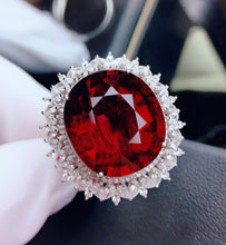 Load image into Gallery viewer, GUILD Certified 17.20ct Natural Vivid Red Rubellite Tourmaline Ring & Pendant in One Style
