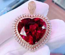 Load image into Gallery viewer, GUILD Certified 30.00ctw Natural Vivid Red Rubellite Tourmaline Ring & Pendant in One Style