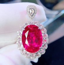 Load image into Gallery viewer, GUILD Certified 12.10ctw Natural Vivid Red Rubellite Tourmaline Ring & Pendant in One Style