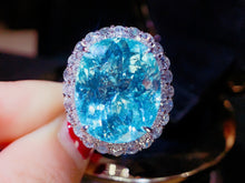 Load image into Gallery viewer, GUILD Certified 17.95ct Natural Neon Blue Paraiba Tourmaline Ring & Pendant in One Style