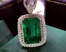 Load image into Gallery viewer, GUILD Certified 22.96ctw Natural Emerald Ring & Pendant in One Style