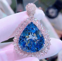 Load image into Gallery viewer, GUILD Certified 29.10ctw Natural Santa Maria Aquamarine Ring & Pendant in One Style