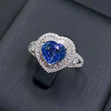 Load image into Gallery viewer, CGL Certified 2.69ctw Sri Lanka Natura Cornflower Blue Sapphire & Diamond Ring 18K Gold