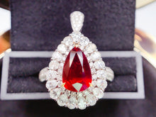 Load image into Gallery viewer, AIGS Certified 3,97ctw Mozambique Unheated Natural Ruby Ring & Pendant in One Style