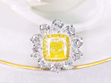 Load image into Gallery viewer, GIA Certified 4.93ctw Cushion Natural Fancy Yellow Diamond Ring & Pendant in One Style