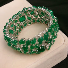 Load image into Gallery viewer, GRC Certified 96.65ctw Natural Emerald & Diamond Bracelet
