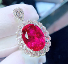 Load image into Gallery viewer, GUILD Certified 12.10ctw Natural Vivid Red Rubellite Tourmaline Ring & Pendant in One Style