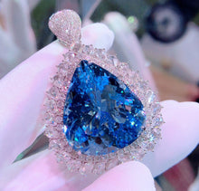 Load image into Gallery viewer, GUILD Certified 29.10ctw Natural Santa Maria Aquamarine Ring & Pendant in One Style