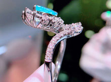 Load image into Gallery viewer, Guild Certified 4.10ctw Natural Neon Blue Paraiba Tourmaline Ring in 18K Gold