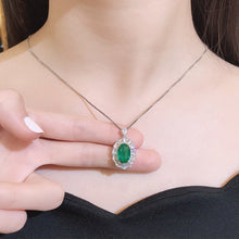 Load image into Gallery viewer, GRC Certified 3.00ct Natural Emerald & Diamond Pendant