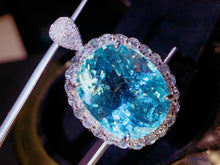 Load image into Gallery viewer, GUILD Certified 17.95ct Natural Neon Blue Paraiba Tourmaline Ring & Pendant in One Style