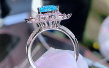 Load image into Gallery viewer, GUILD Certified 2.00ct Natural Neon Blue Paraiba Tourmaline & Diamond Ring in 18K Gold