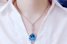 Load image into Gallery viewer, GUILD Certified 28.50ct Natural Santa Maria Aquamarine & Diamond Pendant