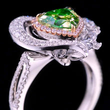 Load image into Gallery viewer, GIA Certifie 2.01ct Heart Fancy Brownish Greenish Yellow Natural Diamond Ring & Pendant in One Style