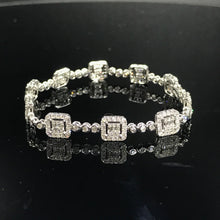 Load image into Gallery viewer, GRC Certified 2.33ctw Natural Diamond Bracelet 18K White Gold