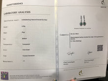 Load image into Gallery viewer, GRC Certified 1.50ct Natural Emereld & Diamond Earrings