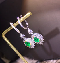 Load image into Gallery viewer, GRC Certified 1.50ct Natural Emereld & Diamond Earrings