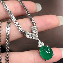 Load image into Gallery viewer, GRC Certified 3.92ctw Colombia Natural Emerald & Diamond Necklace