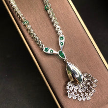 Load image into Gallery viewer, GRC Certified 22.20ctw Natural Emerald & Diamond Necklace