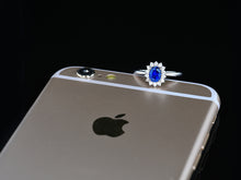 Load image into Gallery viewer, GRC Certified 1.25ctw Sri Lanka Natural Sapphire & Diamond Ring