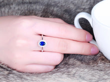 Load image into Gallery viewer, GRC Certified 1.25ctw Sri Lanka Natural Sapphire & Diamond Ring
