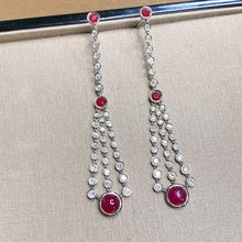 Load image into Gallery viewer, GRC Certified 3.53ctw Natural Burma Ruby & Diamond Earrings