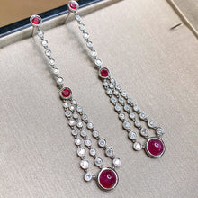 Load image into Gallery viewer, GRC Certified 3.53ctw Natural Burma Ruby & Diamond Earrings