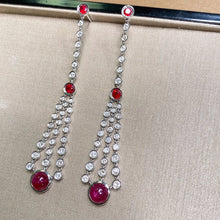 Load image into Gallery viewer, GRC Certified 3.53ctw Natural Burma Ruby & Diamond Earrings